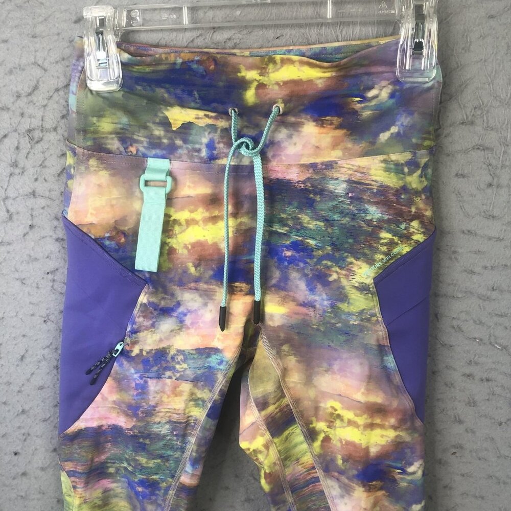 Lululemon Leggings Womens 6 Multicolor Tie Dye Cropped Zip Pockets Athleisure - Picture 12 of 16